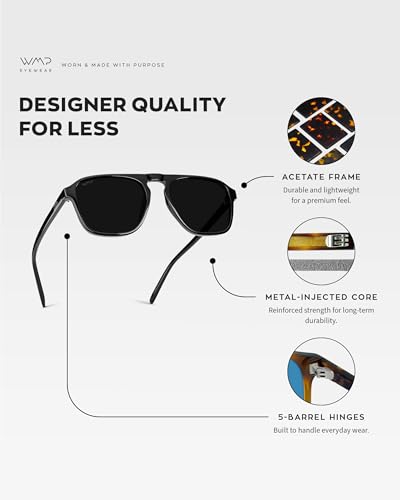 Image of WearMe Pro Polarized Modern Aviator One-Bridge Square Mens Sunglasses