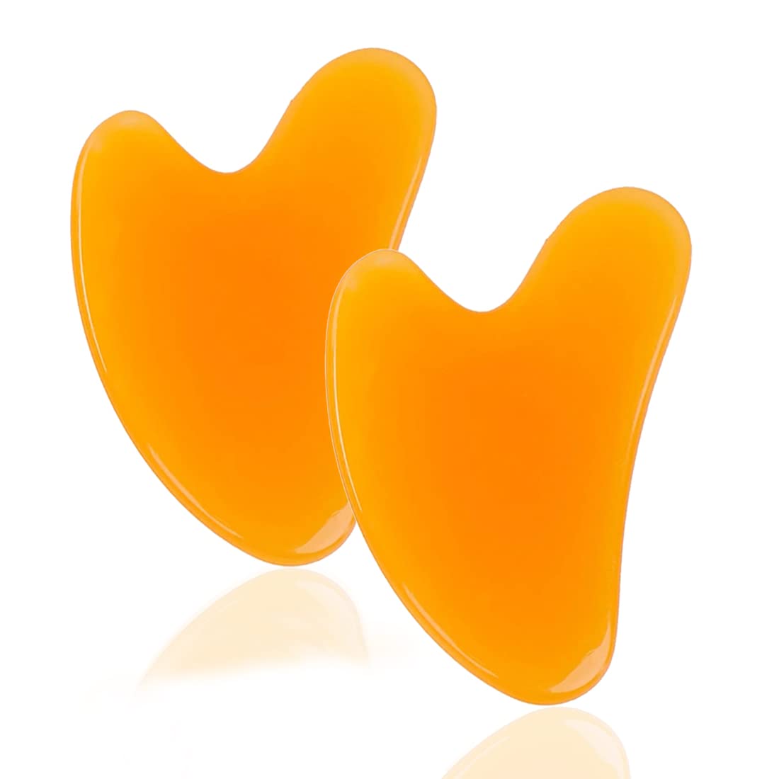 BODYA 2-Piece Gua Sha Facial Tool Natural Resin Stone Heart-Shaped Gua Sha Board Massage Tool for Face, Neck, Eye, Body Muscle Relaxing