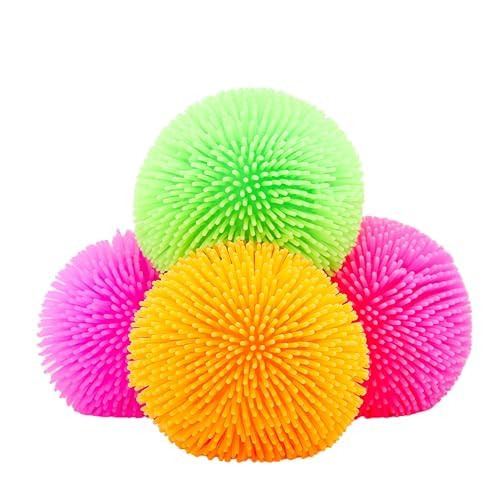 Toyland® Pack of 2 - 6cm (2") Neon Puffer Squeezy Stress Ball - Novelty Squeeze Toy - Sensory Toys, Multicolor