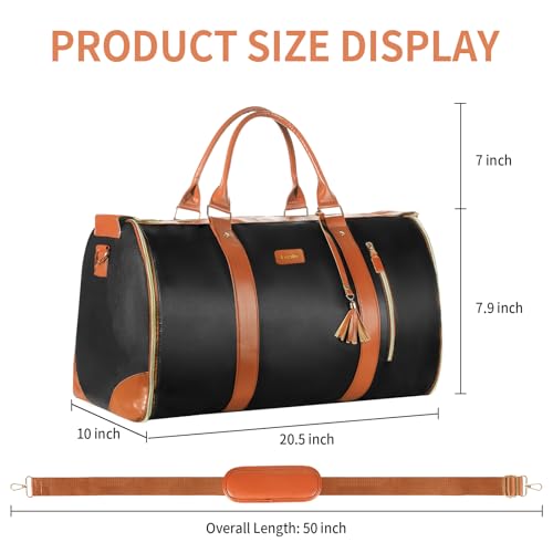 Travel Bags Premium PU Leather Wrinkle-Free Packing Design and 7 different storage compartments perfect for Men and Women Travel (Charcoal)3