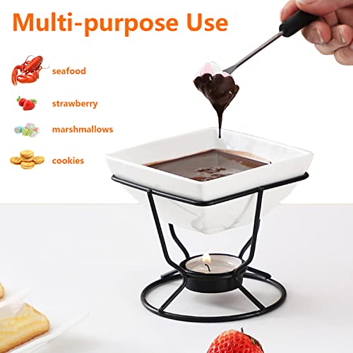 Luvan 7Oz Butter Warmers For Seafood With 20 Tealight,4Pcs Ceramic Butter Warmers Set For Chocolate Butter Cheese,Ceramic Bowl Oven Microware Dishwasher Safe,Perfect For Family Dip Fruit,Dessert,Snack #TOP3