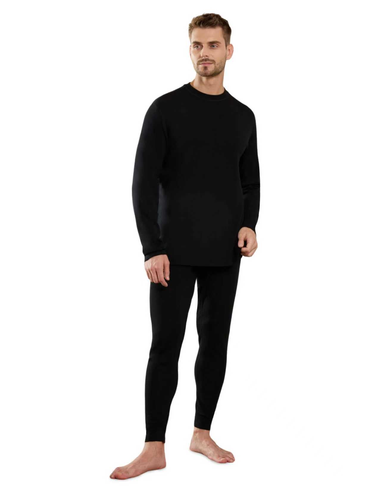 LEADHALO 100% Merino Wool Base Layer Mens, Midweight Mens Thermals Top and Bottom Set,250g Thermal Underwear for Cold Weather