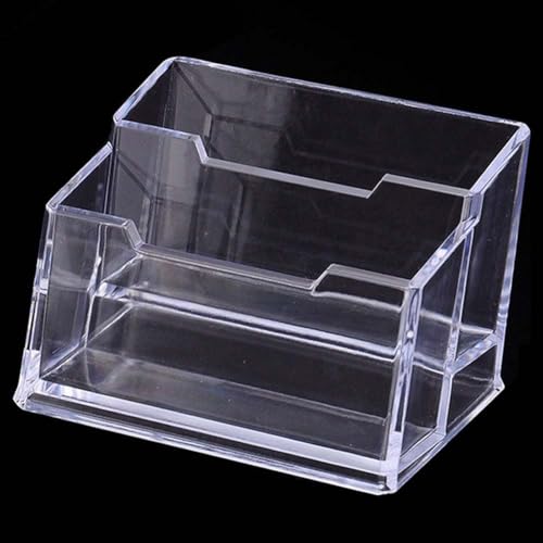 Image of DAHSHA 2 - Tier Premium Acrylic Transparent Crystal-Clear Visiting Business Card Holder /Display Stand Desk Organizer For Office Table