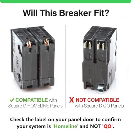 genuine square d hom250 circuit breaker kit bundle 1 pack 50 amp 50a double pole 120240v 10kaic ul listed plug-on for homeline load centers amp panel box new replacement