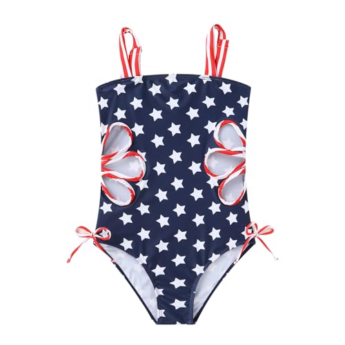 Image of Girls Swimsuit One Piece Bathing Suit Adjustable Straps Solid Color Cut Out Butterfly Girls' Swimwear for 7-14Y