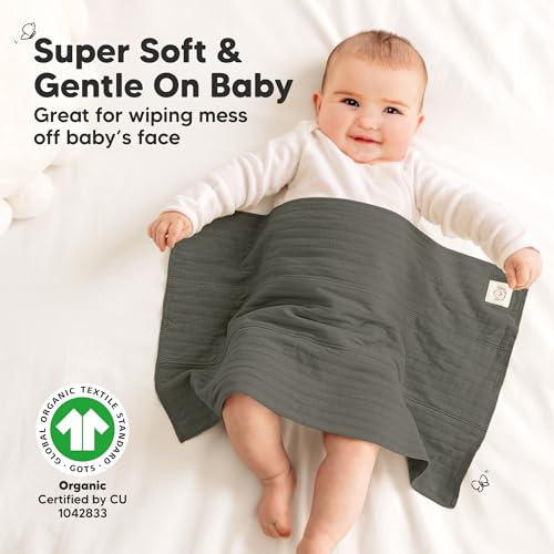 KeaBabies 6-Pack Baby Burp Cloths for Boys and Girls and Baby Hair Brush and Comb Set - Large Burp Cloths, Burping Clothes for Newborn - Wooden Brush with Soft Goat Bristle4