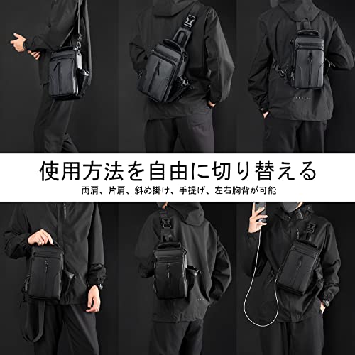 CYCOKLY ボディバッグ ショルダーバッグ 斜めがけバッグ 肩掛けバッグ スポーツバッグ メンズ 人気 自転車 旅行 大容量 防水 軽量 多機能 usb充電ポート の商品画像 4