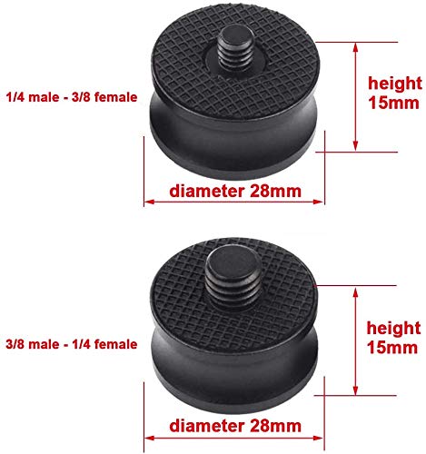 JJC Adaptateur Vis Trépied 1/4" Vers 3/8" - Base Arca - Alliage Aluminium - Pour Appareil Photo