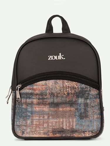 Image of ZOUK Dalila Mini Daypack | Stylish Small Backpack for Women | Compact | Bag for Girls | Daily College Use | Travel Day Pack | Vegan Leather | Handcrafted | Water-Resistant