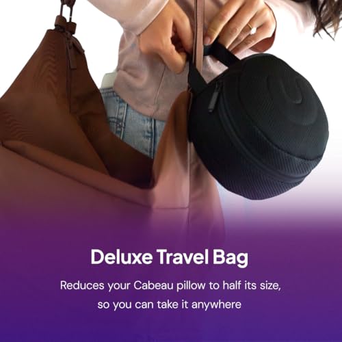 Image of Cabeau TNE S3 Deluxe Luxury Travel Neck Pillow for Airplanes with Patented Seat Strap and Head Hold Technology (Lavender)
