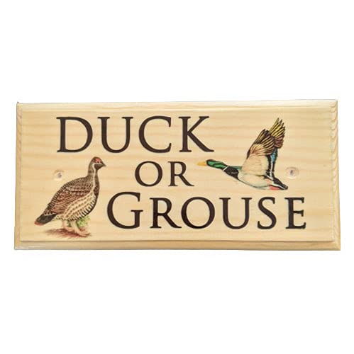 Duck or Grouse Sign, Handmade Pub Plaque, Low Beam Warning Sign, Mind Your Head Plaque