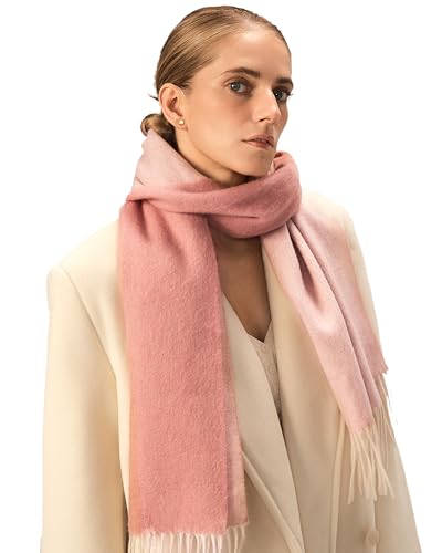 Winter Scarf for Women-100% Pure Wool Scarf-Wool Shawls Wraps Tassel Soft Thick Long Scarf Cold Weather Scarves