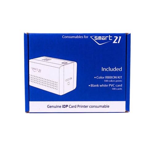 Image of IDP Genuine SMART-21 YMCKO Consumables Kit with 1ea Color 100-Print Ink Ribbon, 100 Primus PVC Cards, and Cleaning Roller (not Compatible with Solid Brand Products)