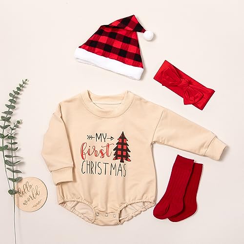 Cute Christmas Outfits Oversized Sweater Romper with Socks, Hats, and Headband2