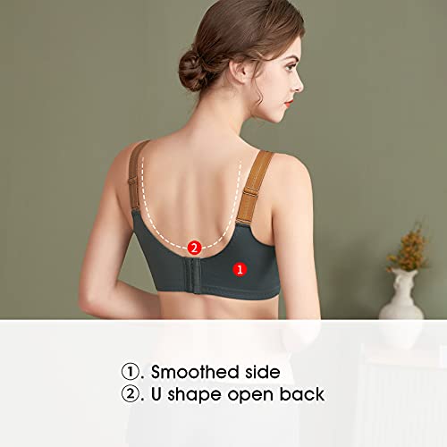 Baetty Bras For Women Wirefree, Wireless Bras For Women, Minimizer Bras For Women, Womens Bras No Wire, Bras For Women No Underwire, Wide Band Bras For Women, Women's Bras Emerald Green 34C 34 C #TOP2