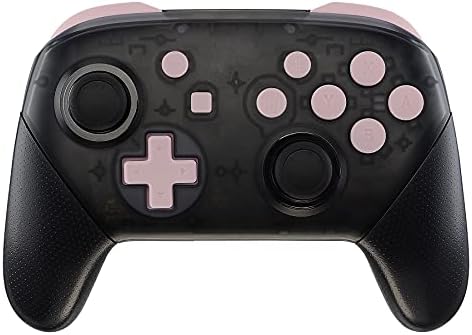 eXtremeRate Cherry Blossoms Pink ABXY D-pad ZR ZL L R Keys for Nintendo Switch Pro Controller, Glossy DIY Replacement Full Set Buttons with Tools for Nintendo Switch Pro - Controller NOT Included