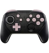 eXtremeRate Cherry Blossoms Pink ABXY D-pad ZR ZL L R Keys for Nintendo Switch Pro Controller, Gl...