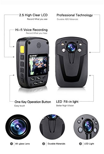 Image of Boblov D900 1080P Police Camera Body Security Recorder with Night Vision (32GB)
