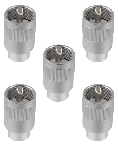 Vecys 5PCS PL259 UHF Male Connectors 50 Ohm PL259 Male Plug Crimp RF Coax Connector Adapter for RG-213 VLMR-400 RG8 RG59 Low Loss Coax Cable - Image 4