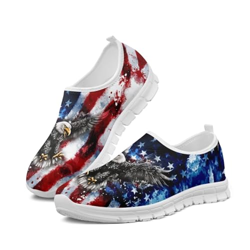 Image of Floral Sneakers for Women Colorful Art Shoes for Women Slip On Casual Work Shoes