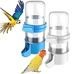 Pawfly 4 Piezas Dispensador de Agua para Aves, Com...: Alimentación automática de agua: Simplemente llene el dispensador de agua para pájaros con agua y póngalo boca abajo, y el agua fluirá automáticamente hacia la salida. Garantiza el suministro continuo de agua en cualquier momento. No vuelva a preocup...