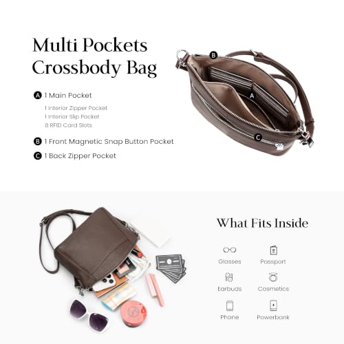 Image of befen Genuine Leather Anti-Theft Small Crossbody Bags for Women Travel