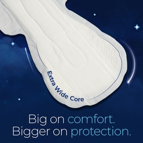 Image of Nua All Night Comfort Sanitary Pads | Pack of 16 (XXXL 400mm) | Extra Wide Core | Front to Back Coverage | Upto 12 Hours of Absorption | Super Soft and Breathable | No Rashes | 100% Toxic-Free