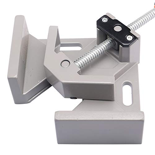 2 Pack 90 Degree Corner Clamp Right Angle Clamp Aluminum Alloy Made, Adjustable Swing Jaw Corner Clamp, Woodworking Vice Wood Metal Welding Gussets, Single Handle #TOP2