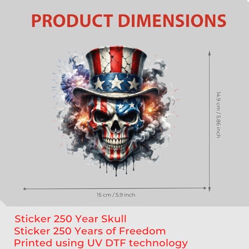 Image of 2-Piece USA 250th Anniversary Patriotic Car Decal | Vinyl bumper and window decal for trucks; 1776-2026 commemorative design