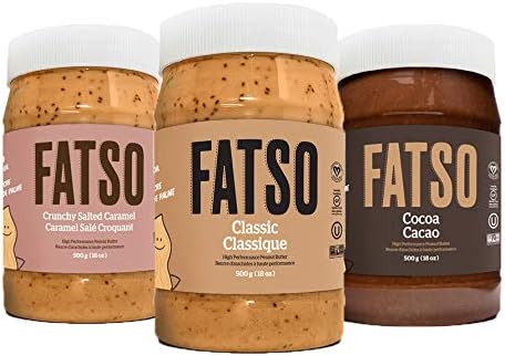 Variety Pack Peanut Butter, High-Performance Natural Peanut Butters: Classic Peanut Butter, Cocoa, & Crunchy Salted Caramel -- Each w/ Superfats like MCT Oil, Avocado Oil, Chia & More (3Pack)