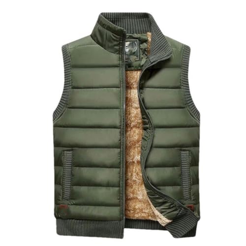 Chaleco grueso y calido para hombre chaqueta exterior con cuello alto ropa de invierno sin mangas