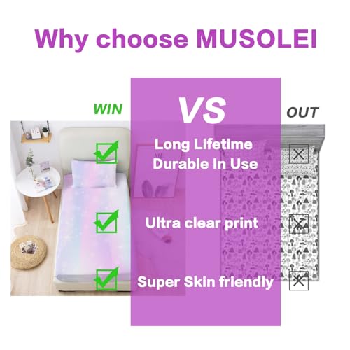 Musolei Colorful Girls Fitted Sheet Set Rainbow Sheets, 3D Rainbow Twin Bedding Set Girl Bed Sheets 2Pcs Boho 1 Fitted Sheet With 2 Pillowcases Wrinkle Free Cozy Microfiber Twin Sheets For Girls thumb #5