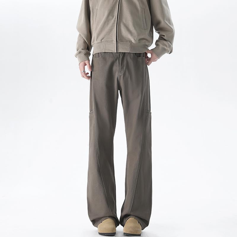 Men's Jeans Spring Vintage Workwear Denim Pants Loose Fit Trousers3