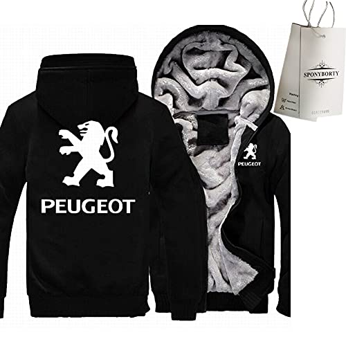 SPONYBORTY Hombre Hoodie Terciopelo Peu-geot Sudaderas Chaqueta Cálida Informal Cover