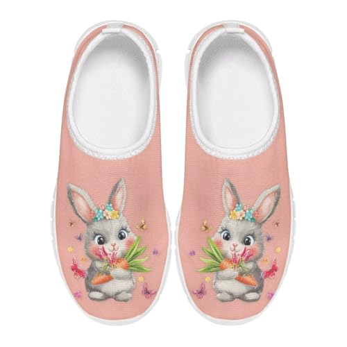 Girls Easter Shoes Kids Slip On Sneakers Cute Running Athlitic Shoes