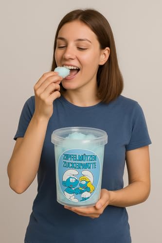 Zuckerwatte | Blaue Zipfelmützen Zuckerwatte im Poly-Spitzbeutel 70g | Heidelbeergeschmack – Bild 5