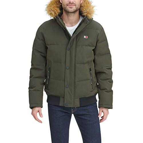 Image of Tommy Hilfiger Men's Arctic Cloth Quilted Snorkel Bomber Jacket (Standard and Big & Tall)