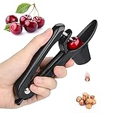 Cherry Pitter - Heavy-Duty Olive and Cherry Pitter Corer Tool with Space-Saving Lock Design , Multi-Function Cherries Stoner Seed Remover Tool for Make Fresh Cherry Dishes
