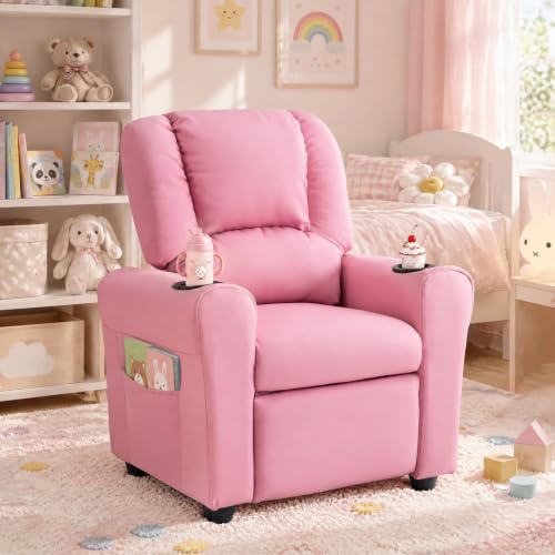 Kids Recliner Chair PU Leather Reclining Toddler Sofa