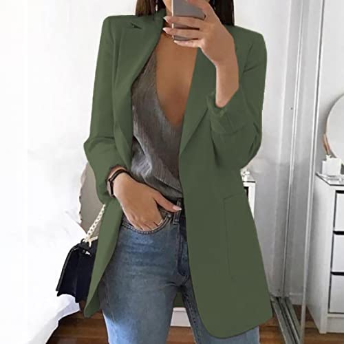 Solid Plain Blazers for Women Business Casual Office Coat Long Sleeve Cardigans Suit Blazer Jacket Fall Thin Outwear2