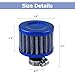 TNAIYH 212cc Air Filter Valve Cover Breather, 12mm Inlet Mini Car Cold Air Intake Filter Cleaner, Crankcase Breather for Mini Bike Go Kart, Compatible with 196cc 6.5hp CT200U BT200X (Blue)