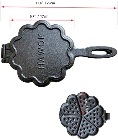 heart shaped cast iron waffle maker