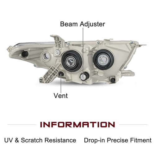 Image of JSBOYAT Halogen Headlight Assembly Fits for 2011-2013 Toyota Highlander