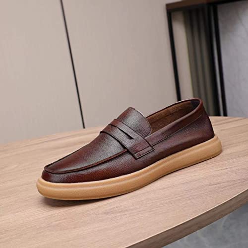 Men's Slip-on Shoe Classic Lightweight Sneaker Real Cowhide Leather Casual Shoes3