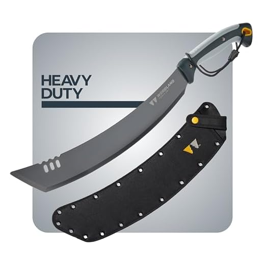 Woodland Tools Co. Heavy Duty Machete with Sheath, Parang, Bolo, Clearing Brush, Tall Grasses, Hunting, Camping (11-8002-100)