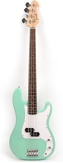 Fojill Full Size Electric Bass Guitar Rosewood Fretboard Maple Neck Phoenix Body 4 String Right Handed with Gig Bag