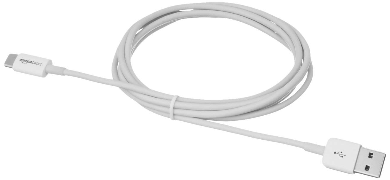 Amazon Basics USB-C to USB-A 2.0 Fast Charger Cable, 480Mbps Speed, USB-IF Certified, for Apple iPhone 16/15, iPad, Samsung Galaxy, Tablets, Laptops, 6ft, White