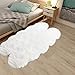 Latepis Sheepskin Rug 4X6 White Faux Fur Rug for Bedroom Bedside Fluffy Rugs for Living Room Fuzzy Plush Soft Rugs Luxury Home Decor
