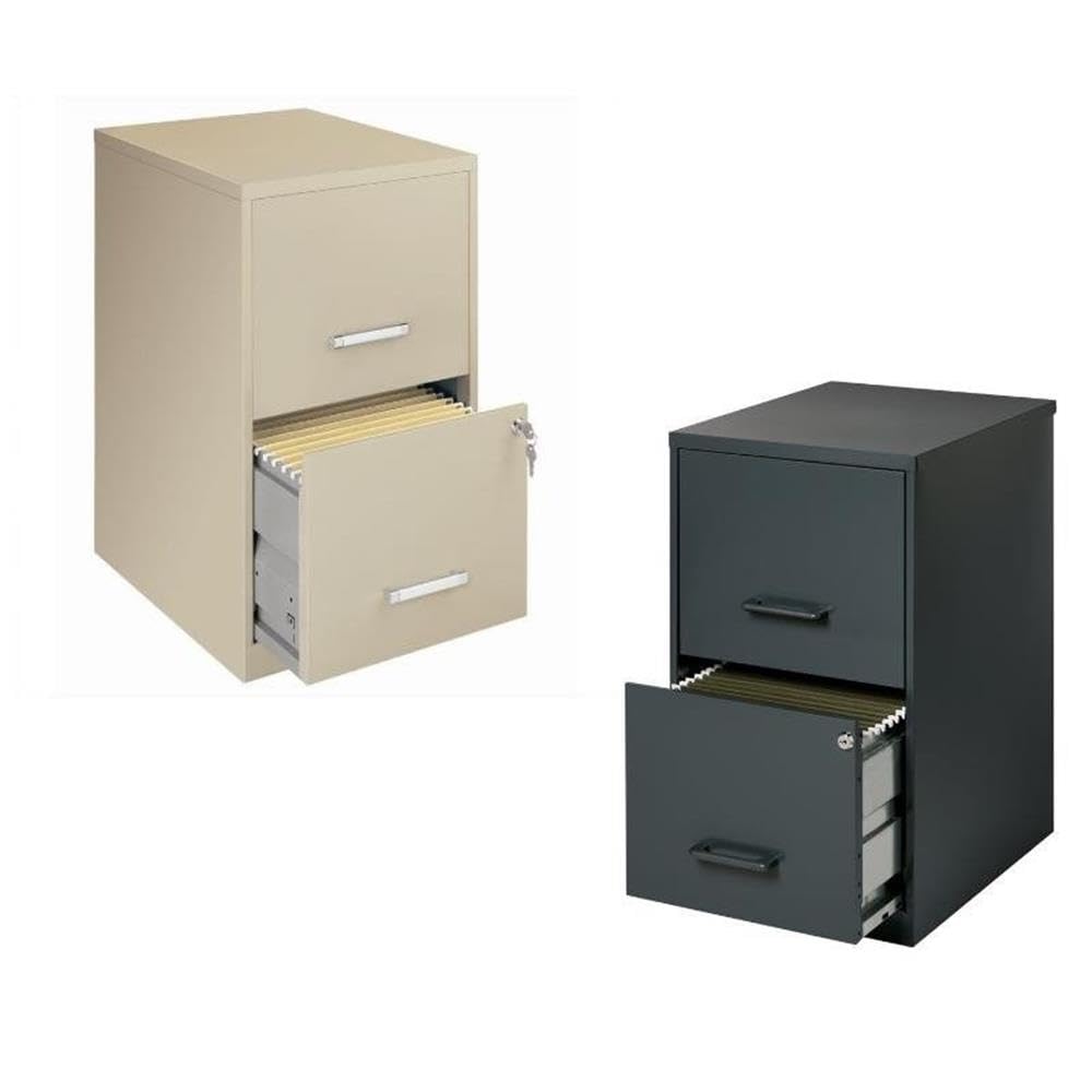 Hirsh Industries Value Pack (Set of 2) Drawer Letter File Cabinet in Black and Putty