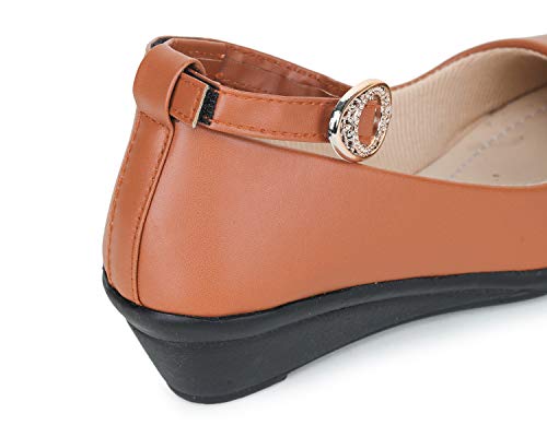 Image of TRASE Women's Ballet Flats | Faux Leather, Trendy, Wedge Bellies for Girls | Casual & Formal Wear